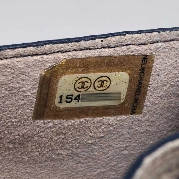 Chanel Dark Blue Goatskin Leather CC L-Double Wallet - Picture 6 of 8